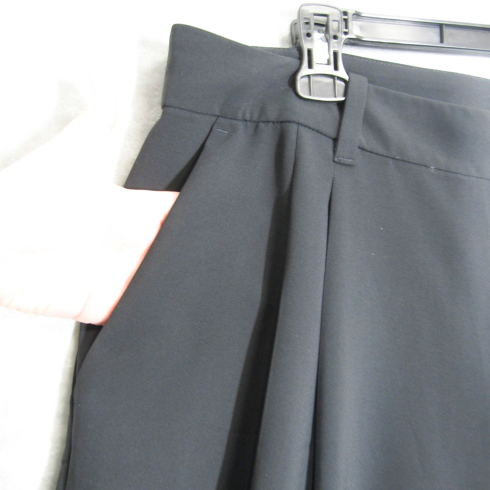 Gap 365 High Rise Trouser Black Wide Leg Pleated Pants Women 18 Petite Plus Size - Picture 4 of 14